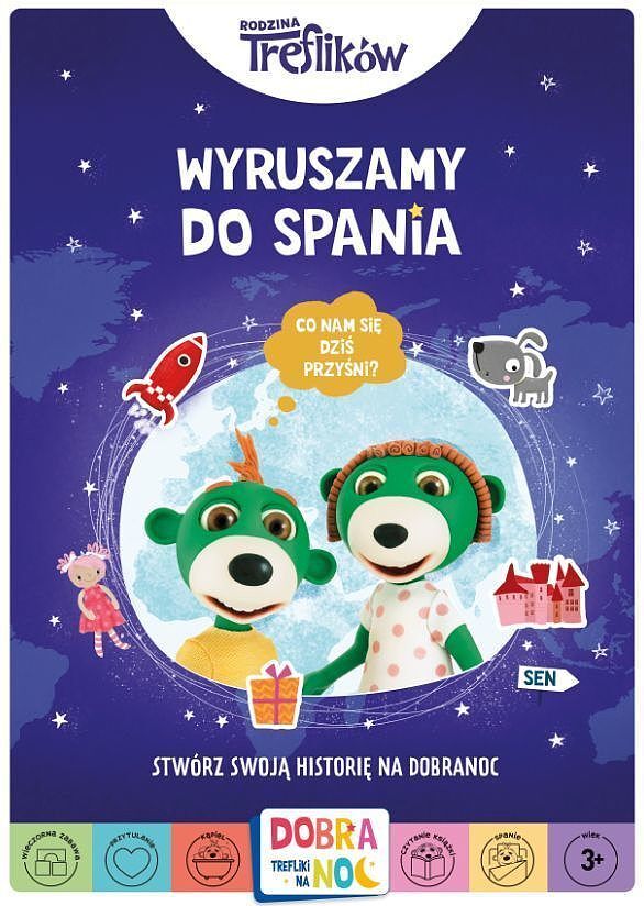 Wyruszamy do spania. Rodzina treflików. Dobranoc, trefliki na noc. Stwórz swoją historię na dobranoc