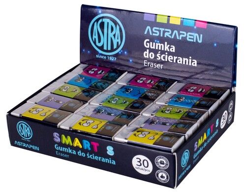 Gumka do ścierania Smart S Display 30 sztuk mix