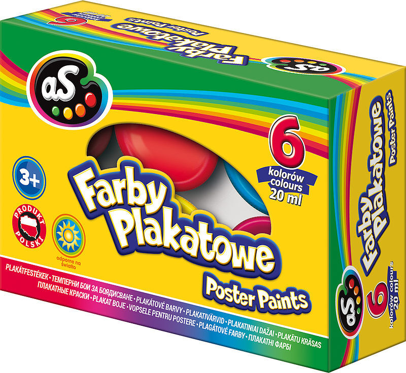 Farby astra as plakatowe 6 kolorów 20 ml