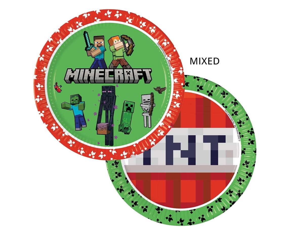 Talerzyki papierowe Minecraft 23cm 8szt.