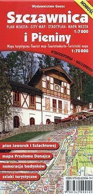 Szczawnica plan miasta 1:7000 i pieniny mapa turystyczna 1:70 000