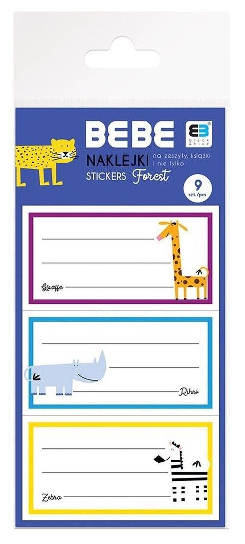 Naklejki na zeszyty BB Kids 9 sztuk 12 blistrów
