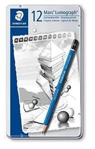 Ołówek staedtler mars lumograph 12 sztuk, 12 grubości w metalowym opakowaniu