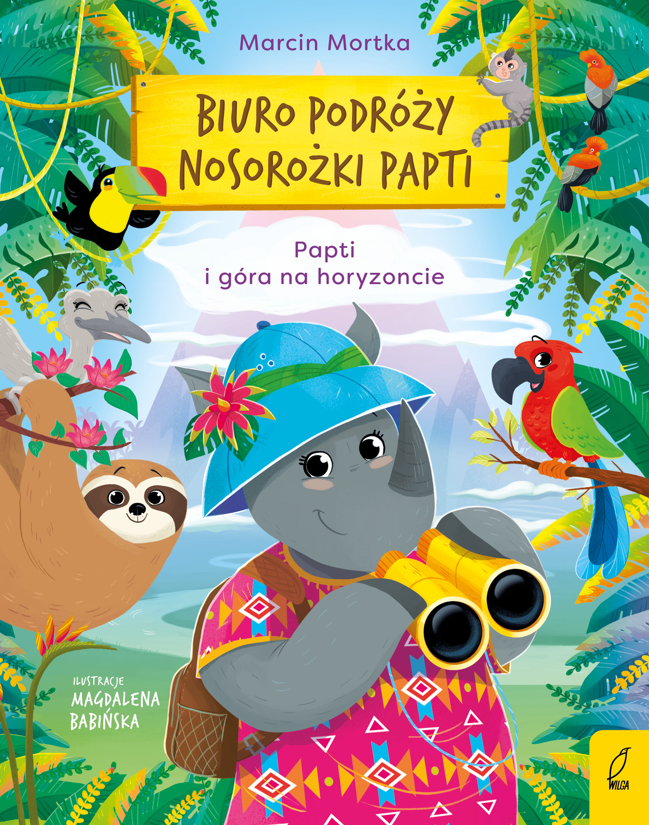 Biuro podróży nosorożki Papti. Papti i góra na horyzoncie