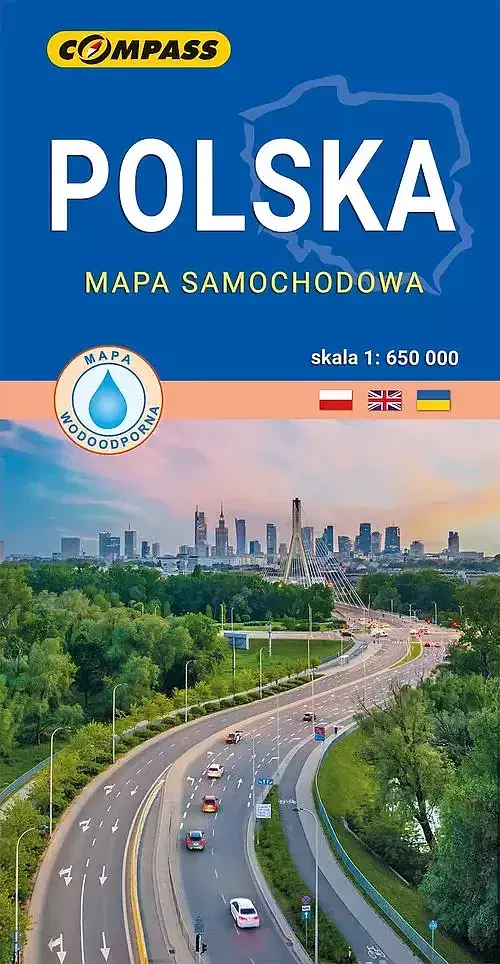 Polska. Mapa samochodowa w skali 1:650 000 (wersja wodoodporna)