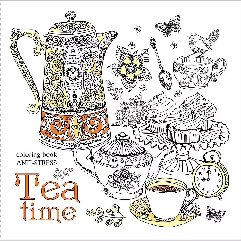 Kolorowanka antystresowa 200x200 12 kartek br tea time