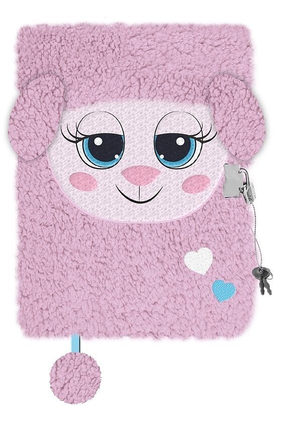 Pamiętnik z kłódką 3d włochacz a5 96k cute lamb