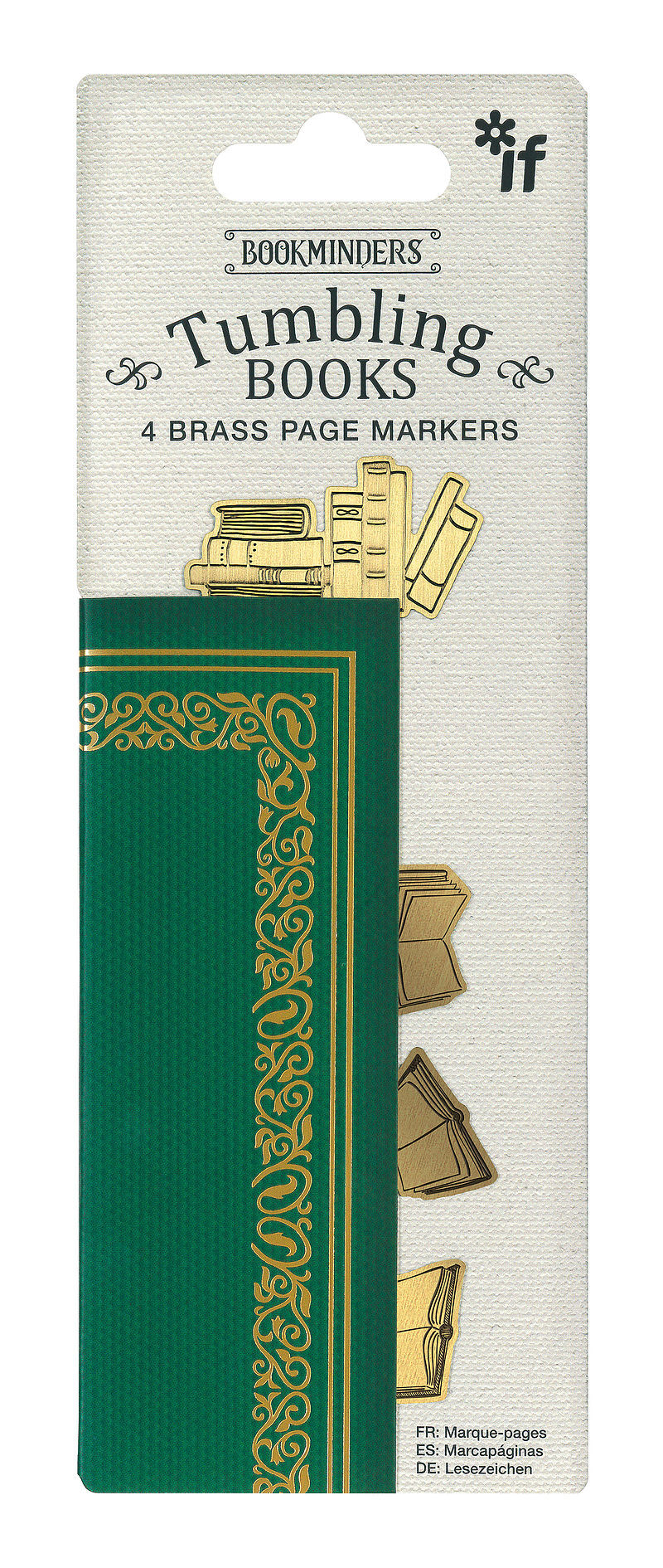 Bookminders tumbling books - zestaw 4 metalowych zakładek do książki