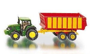 Siku seria 16 traktor john deere z przyczepą silage