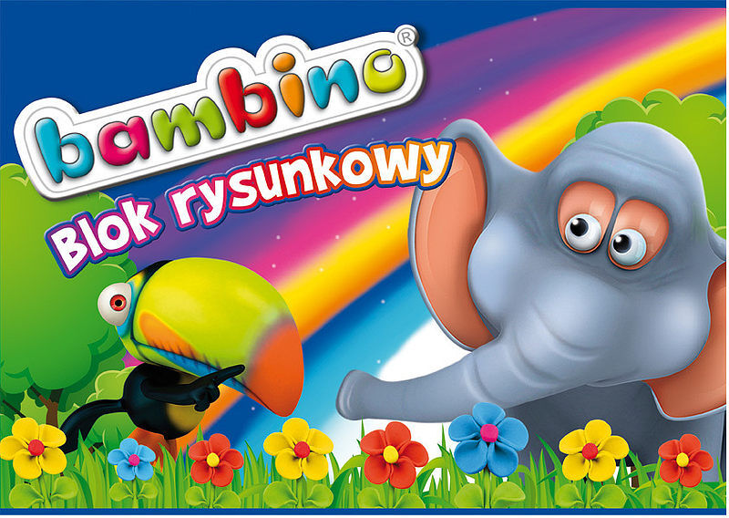 Blok rysunkowy A4 Bambino 20 kartek 10 sztuk mix