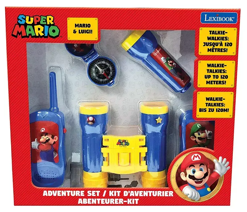Zestaw przygodowy super mario z krótkofalówkami do 120m, lornetką i kompasem rptw12ni