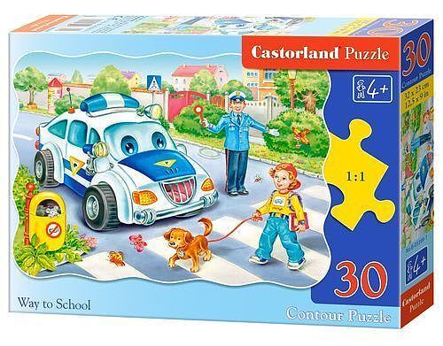 Puzzle 30 policja droga do szkoły