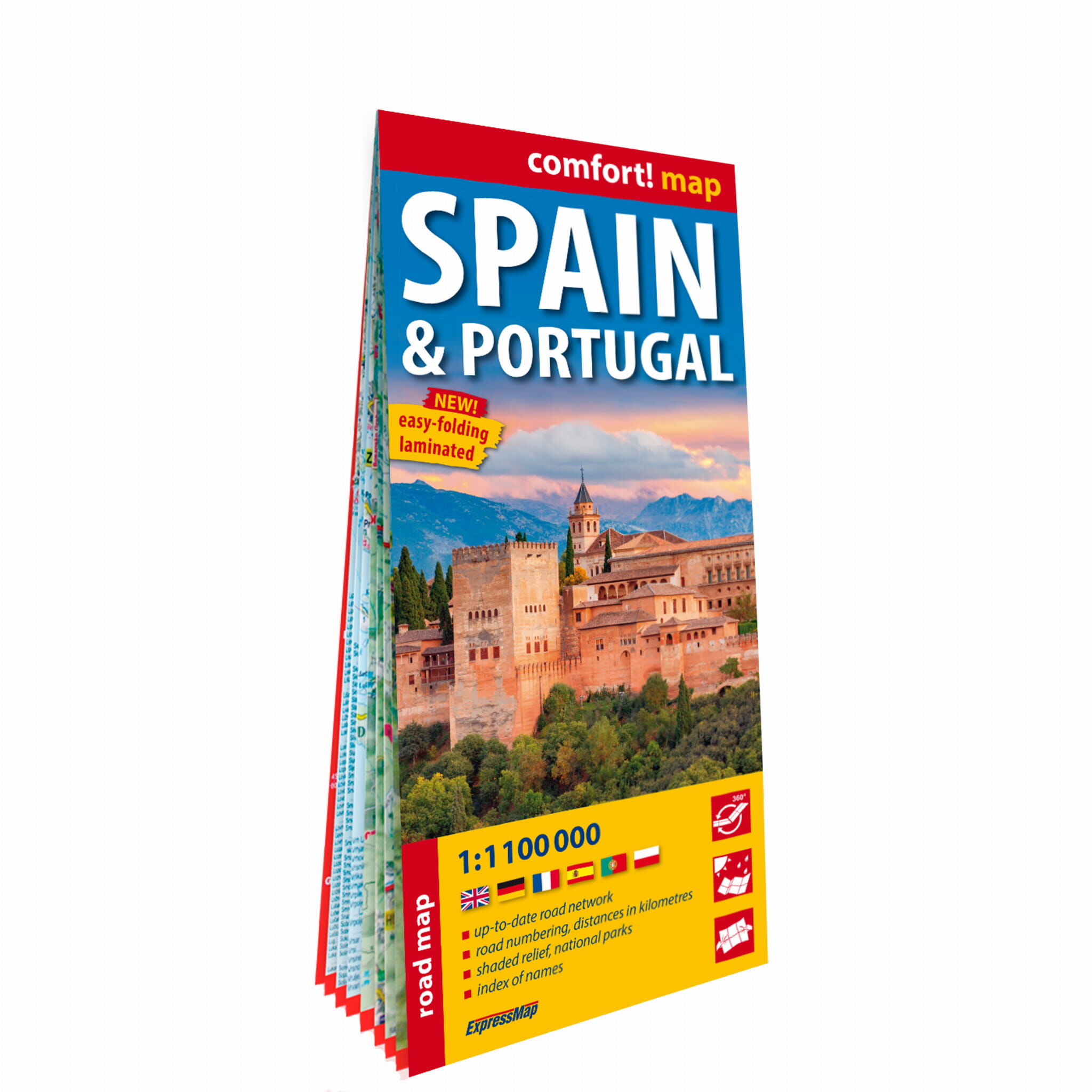Hiszpania i Portugalia road map 1:1 100 000 laminat 2025