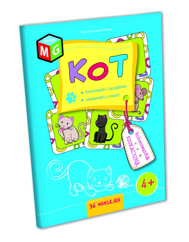 Kot kolorowanka edukacyjna