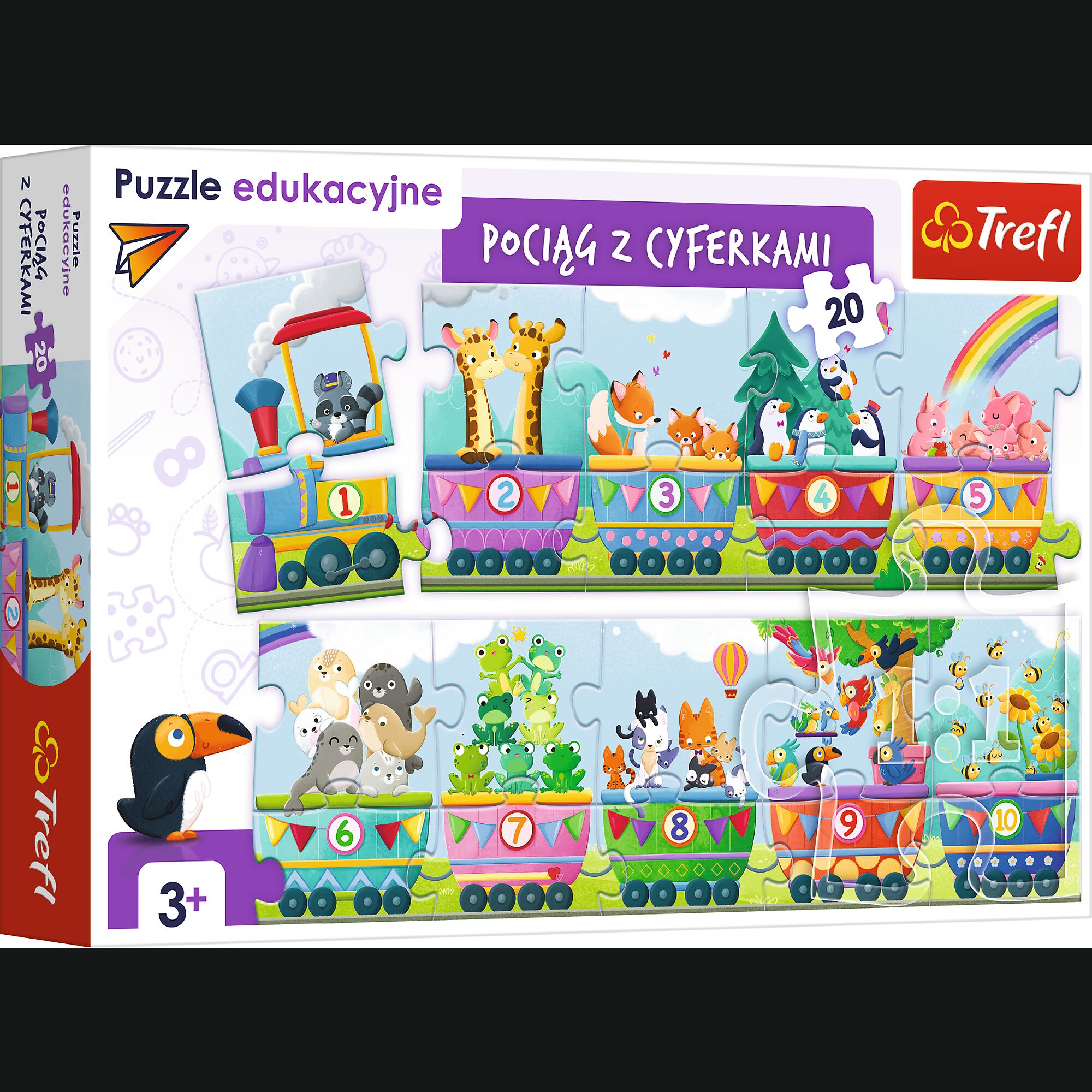 Puzzle 54 Edukacyjne pociąg z cyferkami 15561