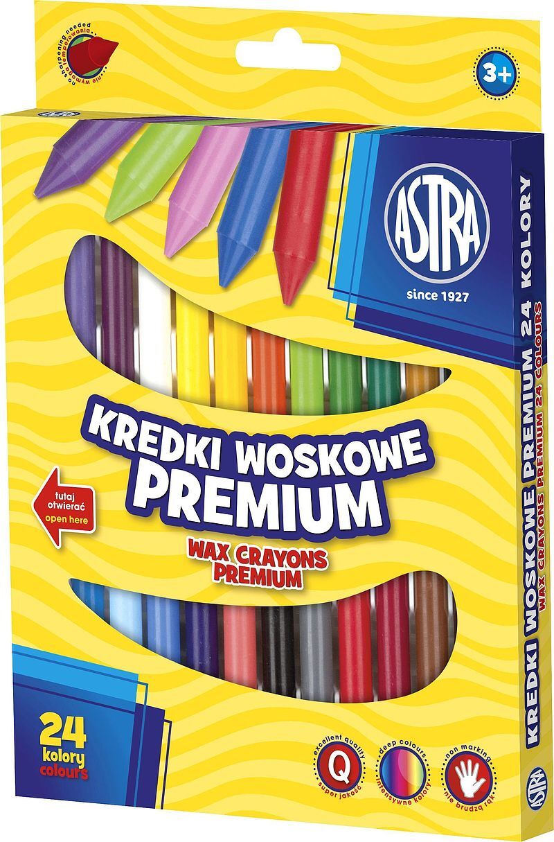 Kredki astra woskowe 24 kolory