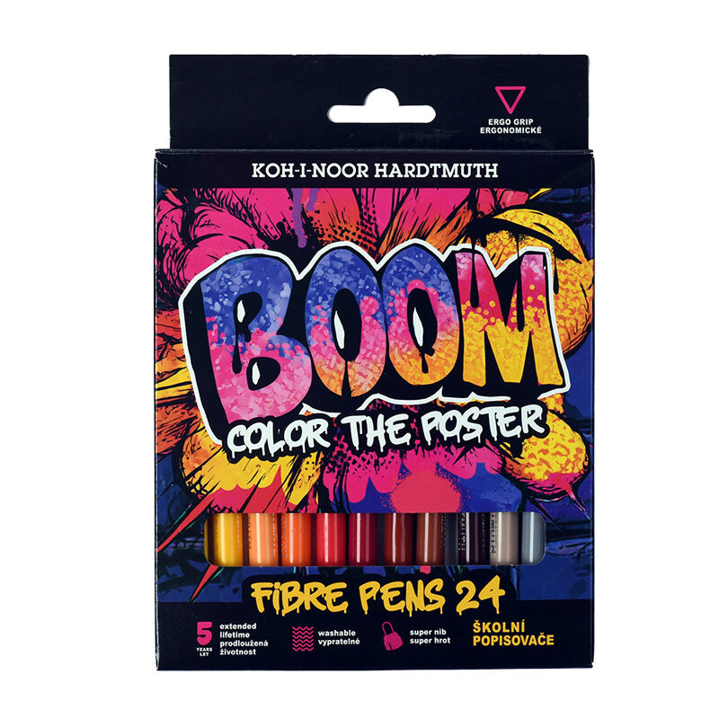 Flamastry BOOM w kartoniku 24 kolory