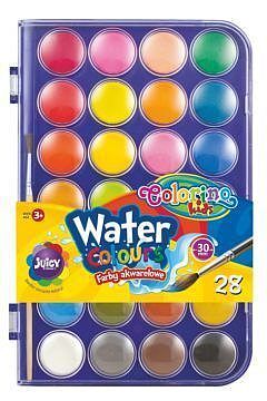 Farba colorino kids akwarelowa duża pastylka 28 kolory