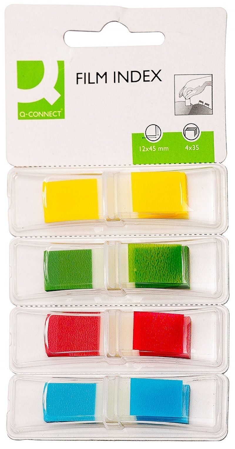 Zakładki indeksujące q-connect pp 12x45mm blister, mix kolorów