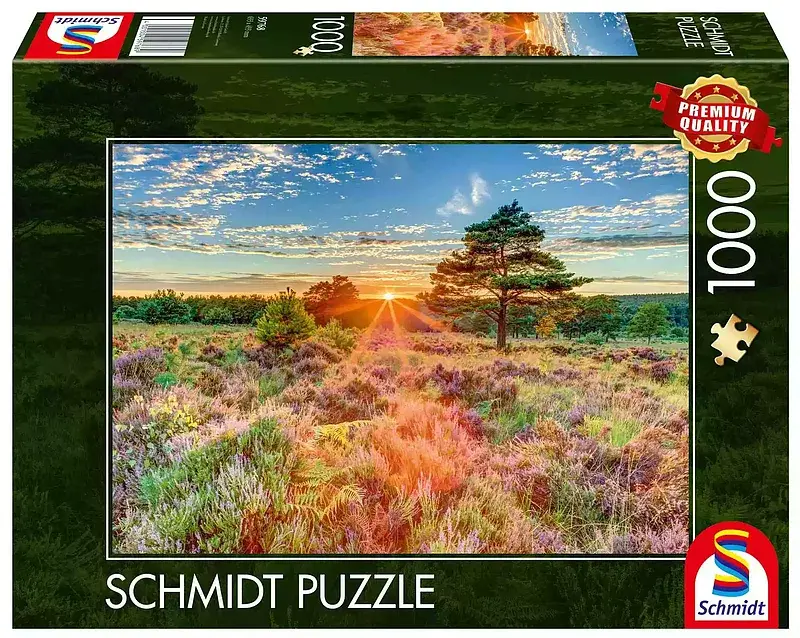 Puzzle 1000 pq zachód słońca na wrzosowisku 112743