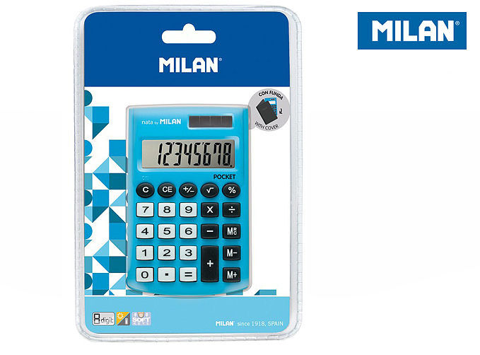 Kalkulator milan kieszonkowy pocket touch 8 pozycyjny niebieski
