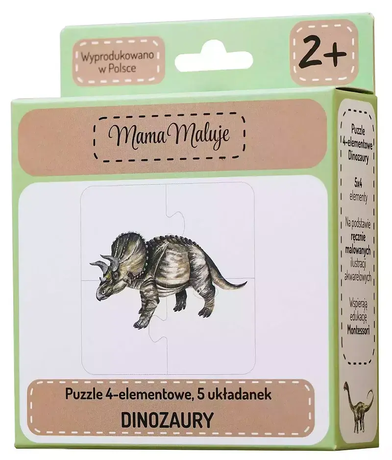 Puzzle 4 elementowe dinozaury