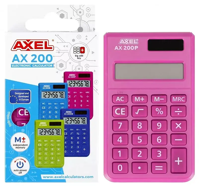 Kalkulator axel ax-200p 8-cyfrowy