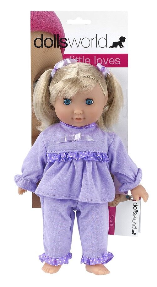 Lalka bobas Rosie z miękkiego materiału 25 cm fiolet