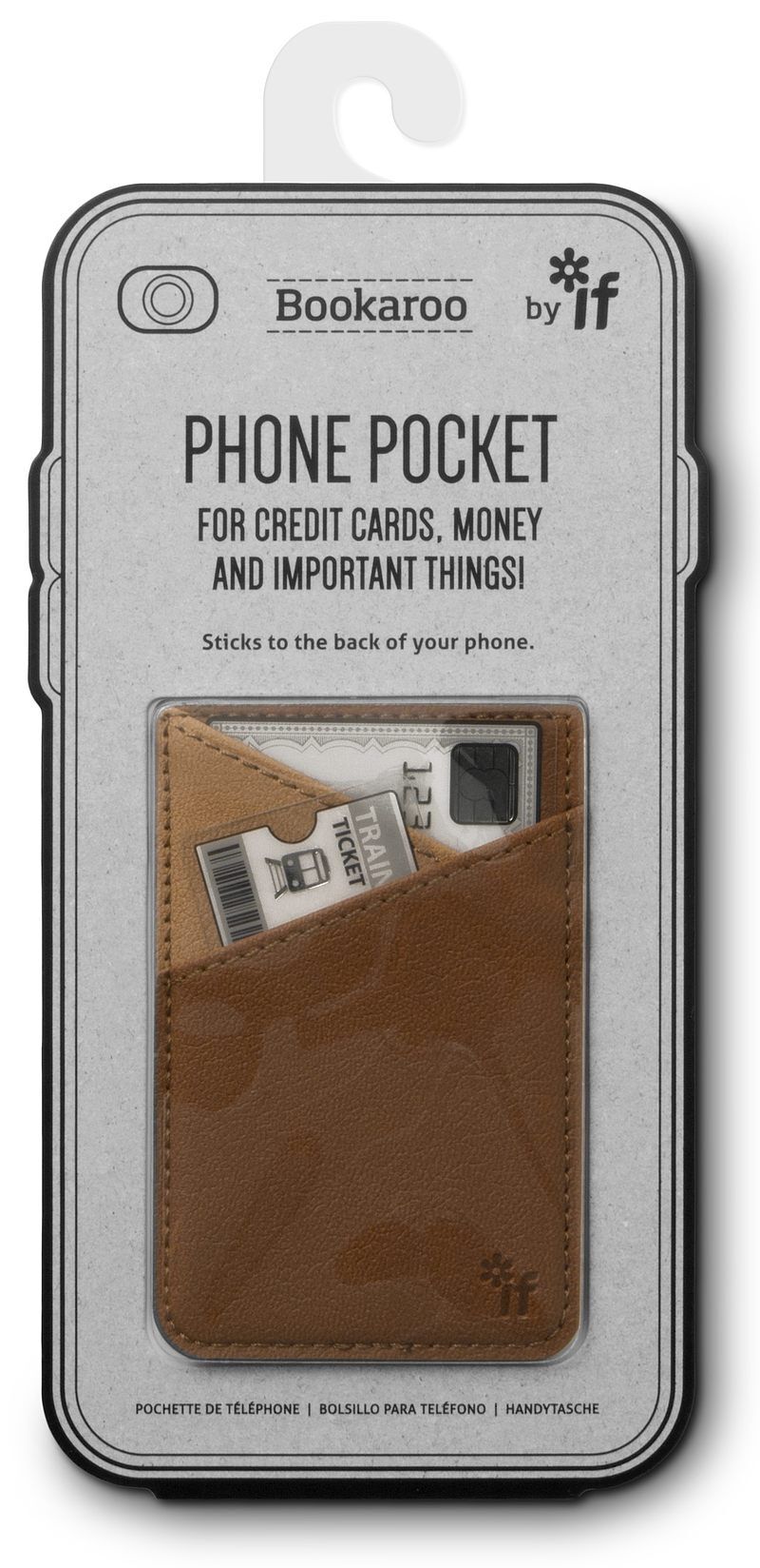 Bookaroo phone pocket - portfel na telefon - brązowy