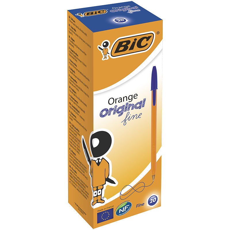 Długopis bic orange original fine niebieski pudełko 20 sztuk