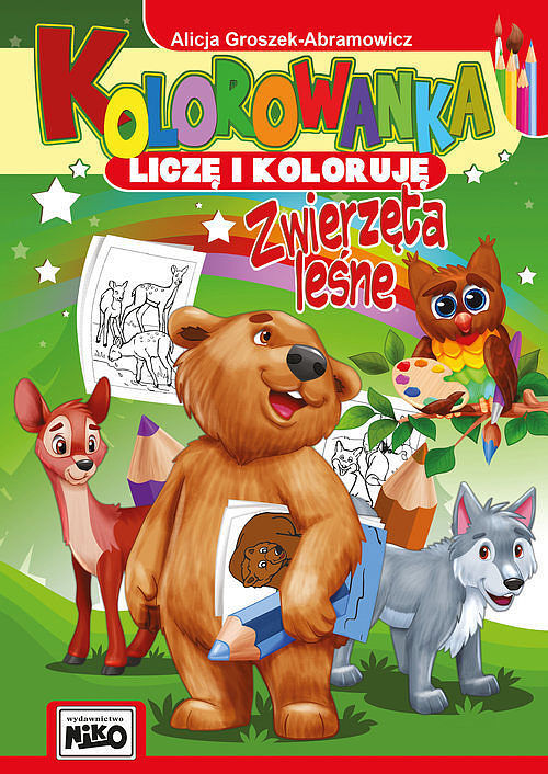 Kolorowanka Liczę i koloruję Zwierzęta leśne