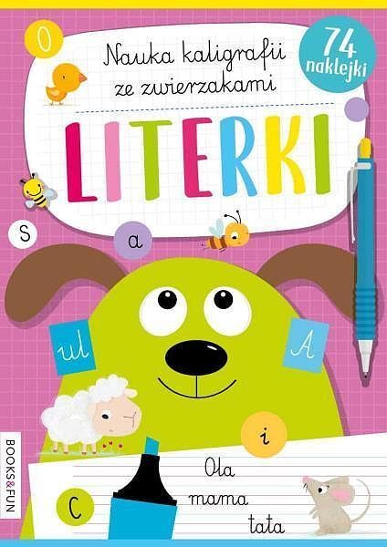 Literki nauka kaligrafii z pieskami i kotkami