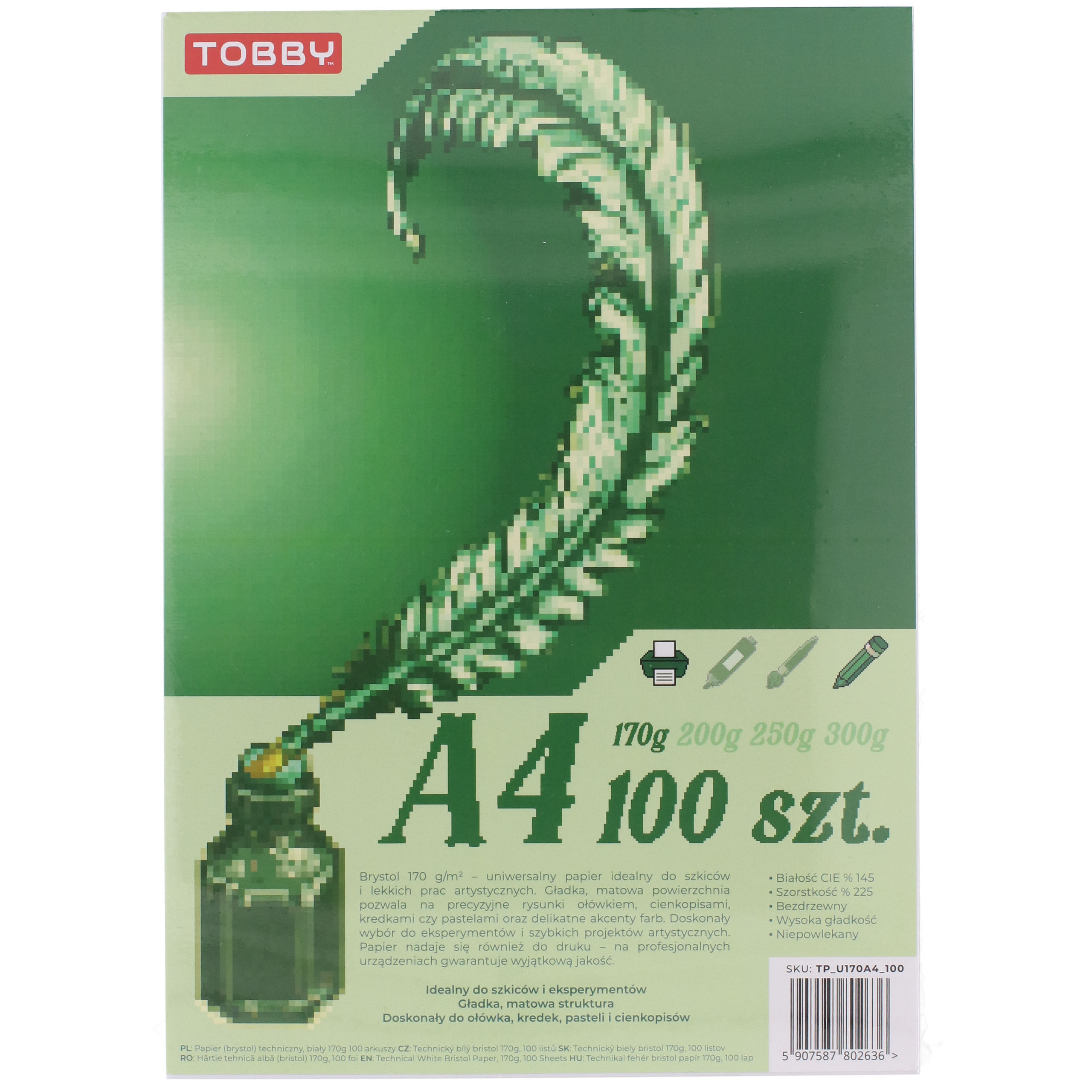Papier Brystol A4 100 ark.170g