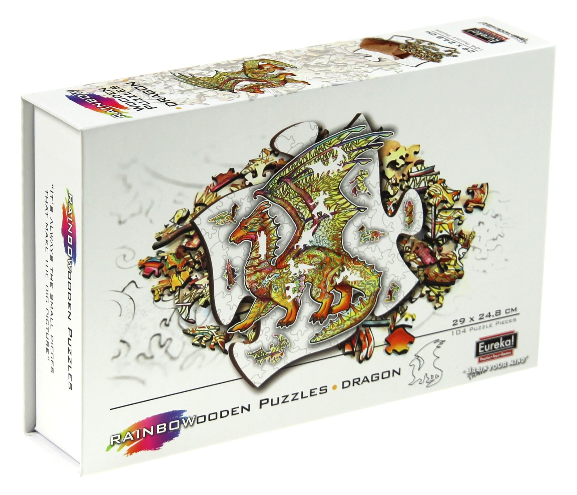 Puzzle 104 drewniane kolorowe Smok