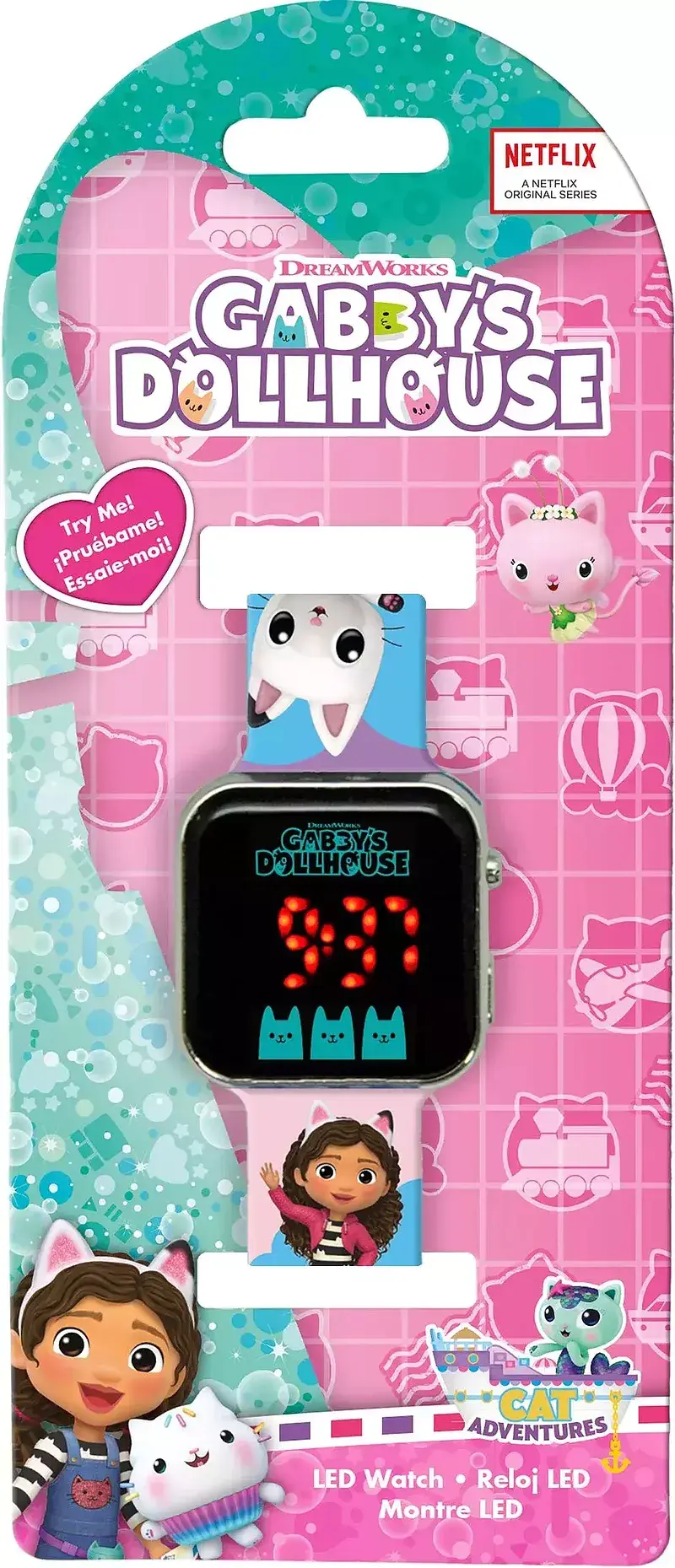 Zegarek led z kalendarzem gabby's dollhouse gd00019