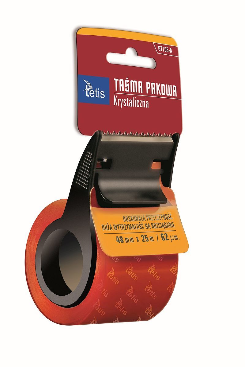 Taśma pakowa tetis krystaliczna ze zrywaczem 48mmx25m