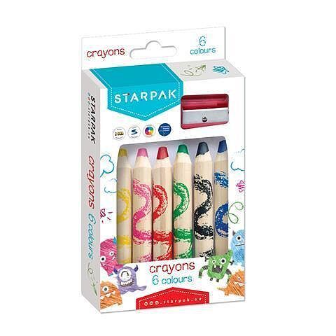 Kredki ołówkowe jumbo + temperówka starpak 6 kolorów