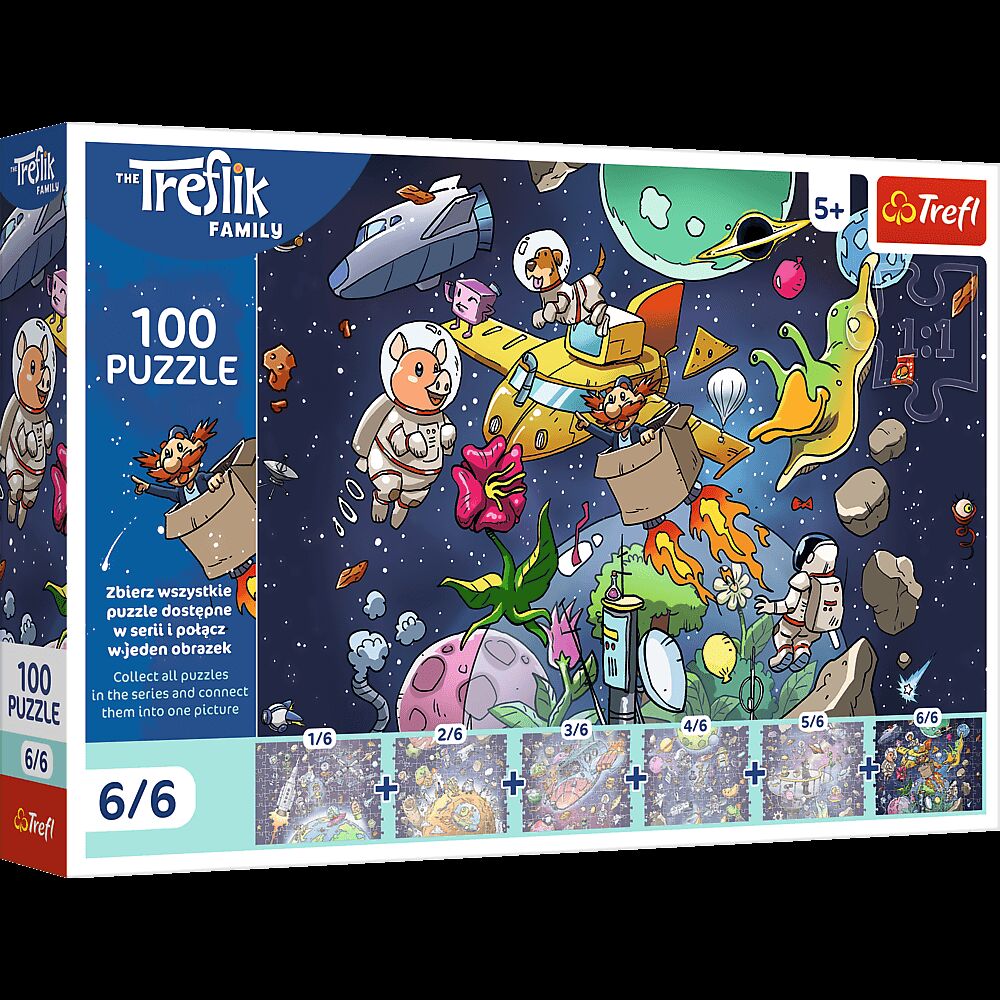 Puzzle 100 Rodzina Treflików Wujcio w kosmosie 16546