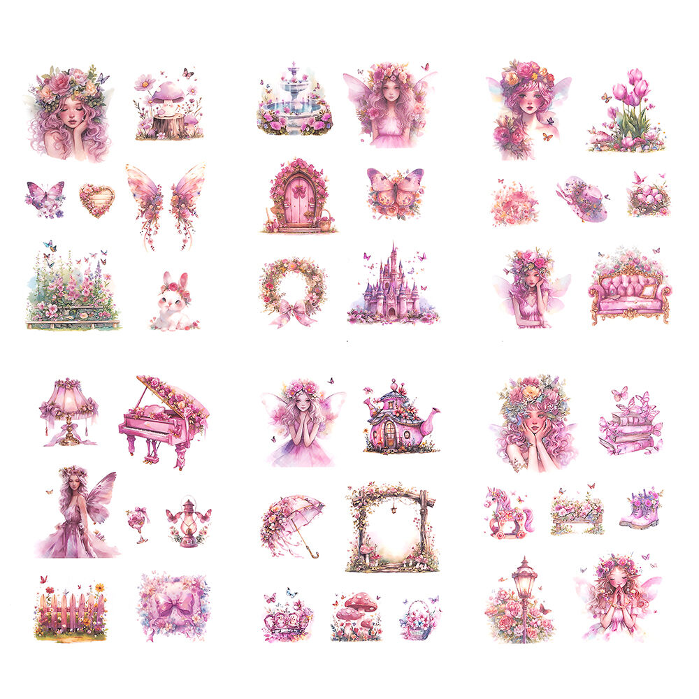 Naklejki Pet Połyskujące Wróżki Pink 6 arkuszy