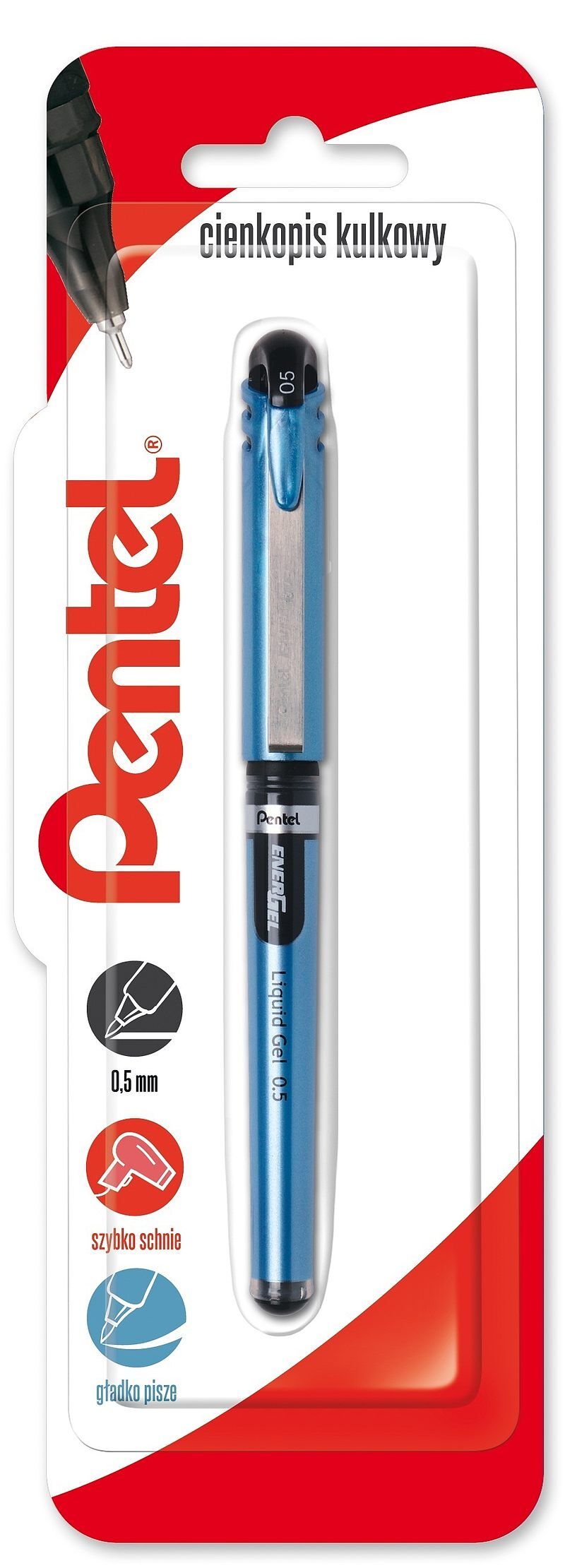Cienkopis kulkowy 0,5 mm energel bln15 czarny 1 szt