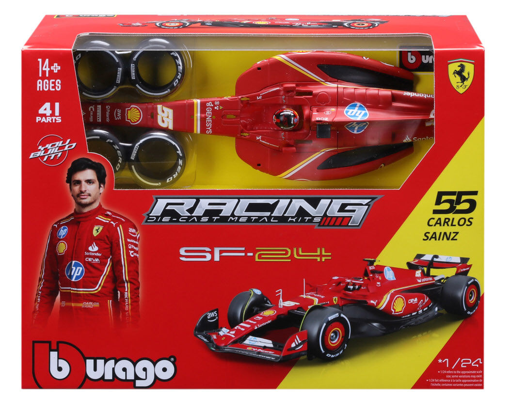 Bburago Model 1:24 BOLID F1 Ferrari SF-24 Carlos Sainz do złożenia 18-26859