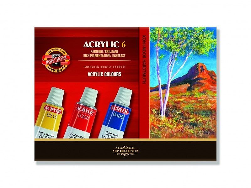 Farby koh-i-noor acrylowe 162701 6 kolorów 16ml