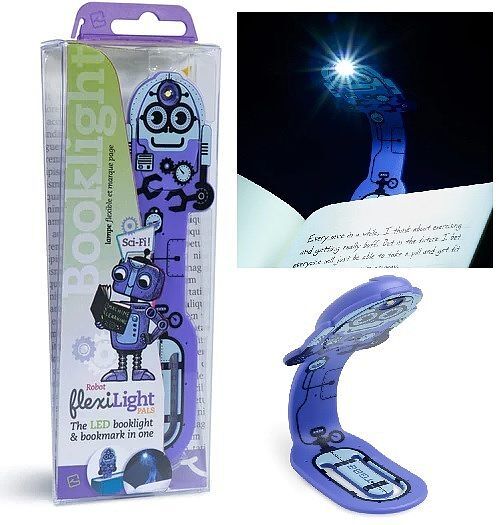 Lampka do książki robot fiolet flexilight pals