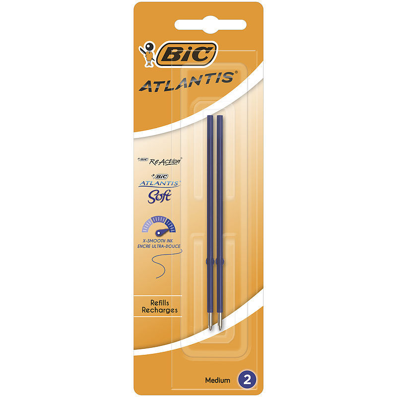 Wkład bic atlantis classic soft niebieski blister 2szt