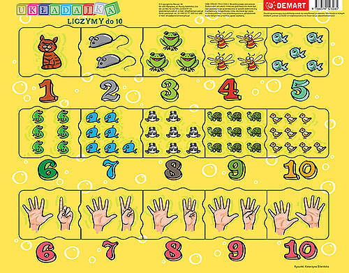 Puzzle 15 ramkowe. Cyferki dla dzieci