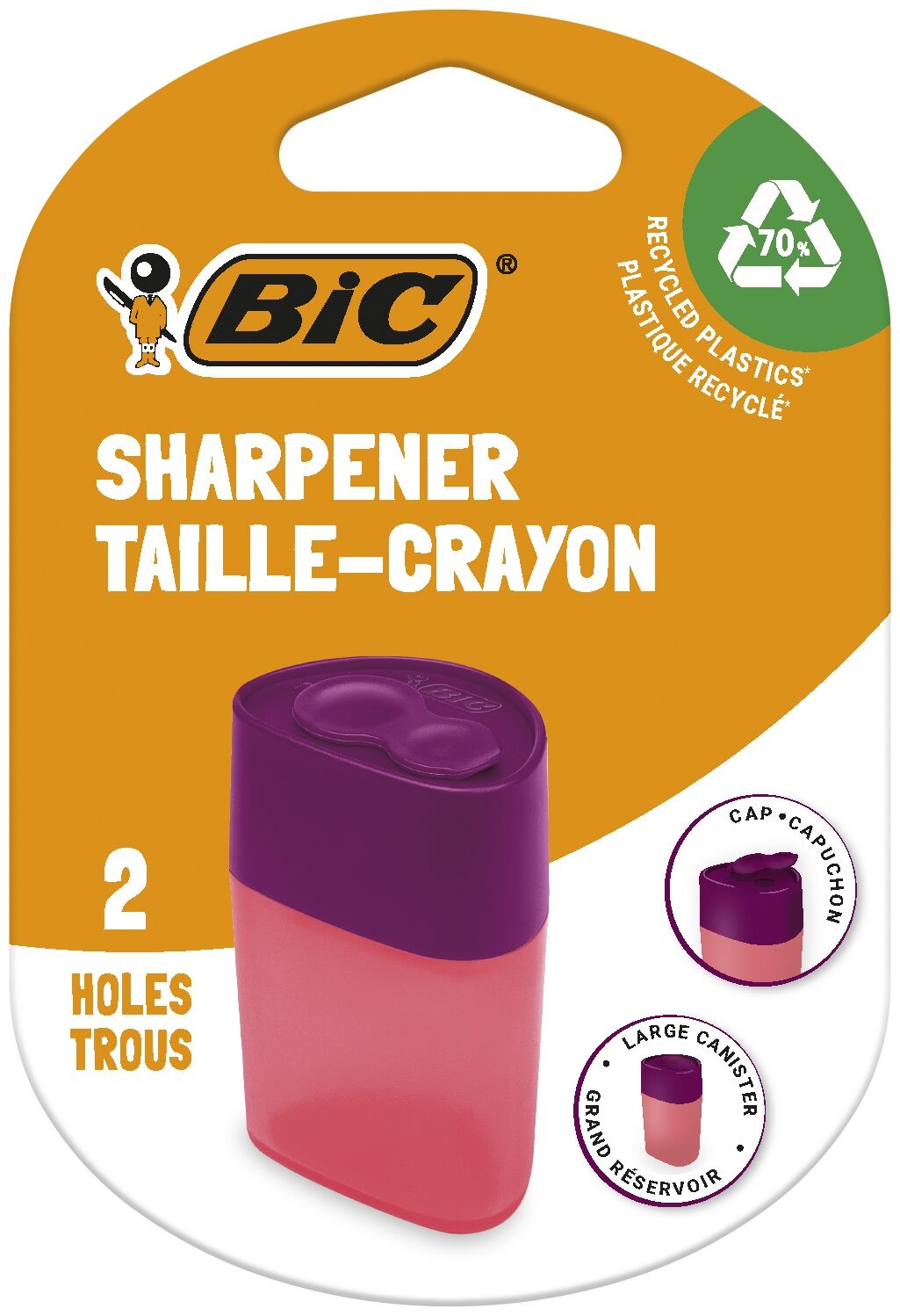 Temperówka BIC Ellipse Sharpener 2 otwory blister 1szt.mix