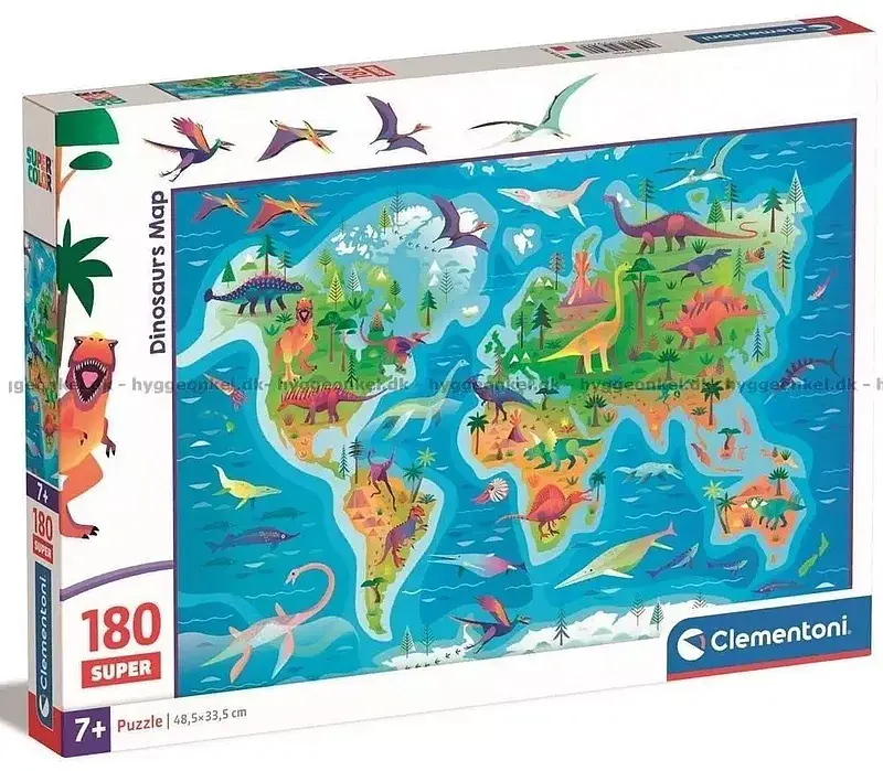 Puzzle 180  super dinosaurs map 29790