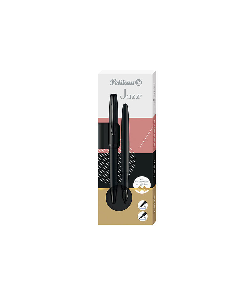 Pióro wieczne + długopis jazz noble carbon etui pelikan