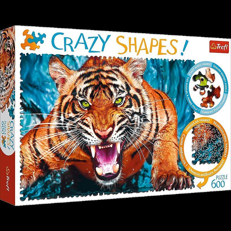 Puzzle 600 crazy shapes oko w oko z tygrysem 11110