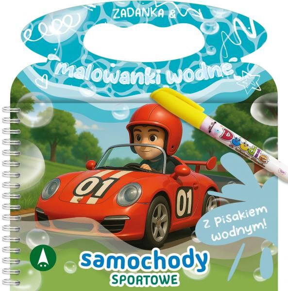 Samochody sportowe. Zadanka & malowanki wodne